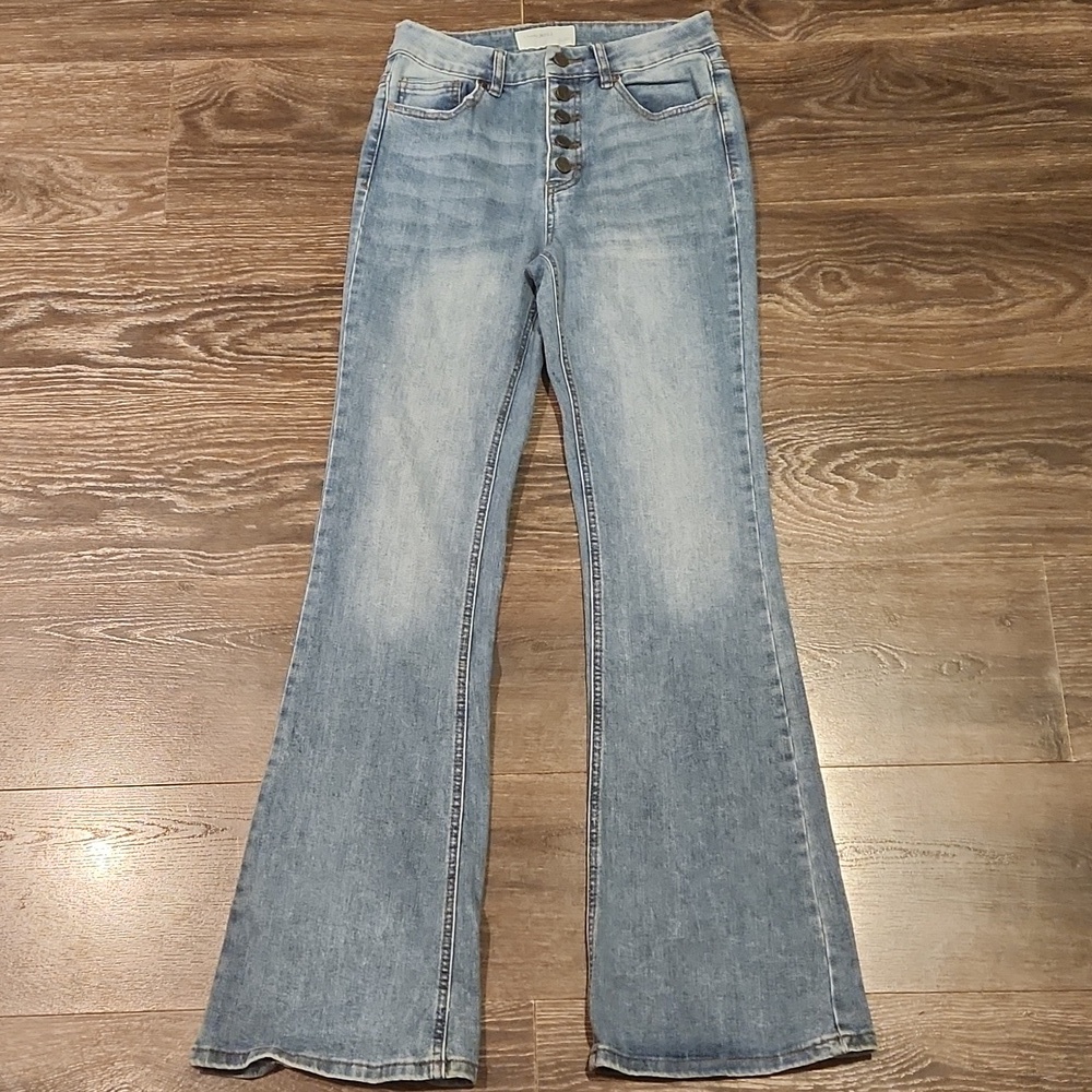 ❤️ BANJARA HIGH RISE FLARE JEANS, EXPOSED BUTTON FLY, 2 (26) - Picture 2 of 8